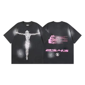 Transfert thermique DTF personnalisé de qualité supérieure en coton uni, style hip-hop, graphique délavé, coupe ample, poids lourd, pour t-shirt - Product Image 6
