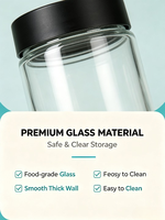 Bouteilles en verre à large ouverture personnalisées mates de 100 ml et 300 ml, emballages écologiques de qualité supérieure pour comprimés de vitamines, bocaux en verre