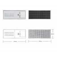 Farola Solar para Carreteras IP66 LED 240W con Pantalla de Aluminio y Plástico, Batería, Alimentación CC, Control Remoto, Alto CRI 90, Certificación CCC y RoHS