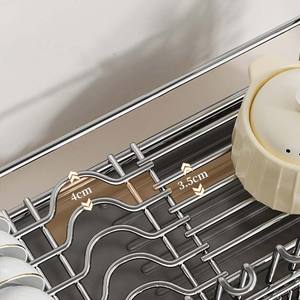 فوق حوض تجفيف الأطباق ، رف تخزين أحادي الطور من الفولاذ المقاوم للصدأ مع رف أطباق - Product Image 4