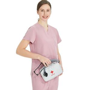 Ensemble de gommage à manches courtes extensible à séchage rapide pour femmes pour salle d'opération médecin infirmière vêtements de travail - Product Image 6