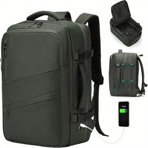 Sac à dos pour ordinateur portable imperméable, sac à dos d'affaires avec port USB, logo personnalisé pour les voyages quotidiens et le bureau - Product Image 1