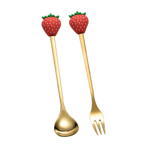 Cross-border 304 stainless steel high-value cartoon gift set, creative and cute coffee <b>stirrer</b>, dessert spoon, fruit fork - Product Image 5