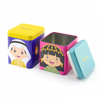 Boîte en fer blanc personnalisée avec couvercle à clipser, pour aliments, café et thé, format rectangulaire ou carré