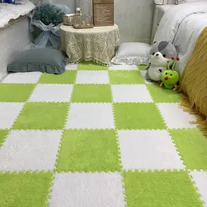 Pet Friendly Fluffy EVA Puzzle Mat Carpet Thick Soft Play Mat Stylish Interlocking Puzzle Tiles