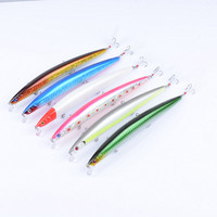Leurre Artificiel Dur 6 Couleurs Flottant Minnow 18,5 cm/22 g en Plastique ABS Réaliste pour la Pêche en Mer au Dorade Noire