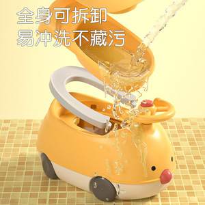 Y Little Chick Steering <b>Wheel</b> Toilet <b>Plastic</b> Potty Training Seat For Toddlers With <b>Wheels</b> And Handle Cartoon Design - Product Image 4