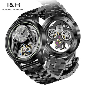 Montres-bracelets mécaniques de luxe pour hommes Ideal Knight 6806 Odm Hollow Skeleton, haute qualité, mode sportive, tourbillon lumineux - Product Image 1
