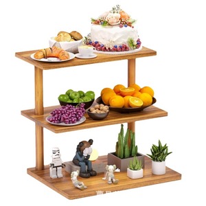Support à gâteaux en bois à trois niveaux Xinxin Xiangrong, présentoir de table en bois massif à 3 étages, rangement pour desserts, étagère de cuisine - Product Image 5