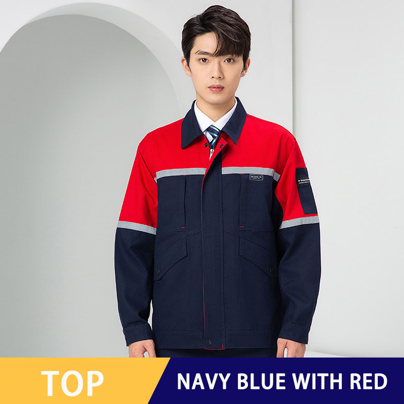 Top blu scuro e rosso