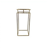 Support de fleurs carré en métal doré, piédestal, cadre, présentoir à gâteau de mariage, socle pour la décoration de banquets, événements et fêtes