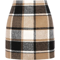 Mini robe à carreaux d'hiver Jupe en laine à carreaux Multi Tartan Jupe à carreaux classique en flanelle pour femmes Mini jupe à carreaux A Line