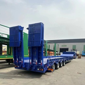 Remolques de camión de remolque de cama semibaja de 4 ejes de 80 toneladas <span class=keywords><strong>para</strong></span> un transporte eficiente de carga pesada a granel - Product Image 5