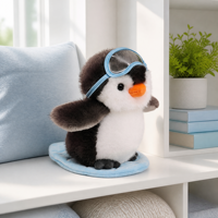 Peluche pingouin surfiste en plastique super douce et kawaii, rembourrée en coton, jouet anti-stress, cadeau d'anniversaire, 20 cm, unisexe, à partir de 14 ans