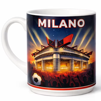 Tazza da Caffè in Smalto con Logo Personalizzato e Design Milano Italia 200ml per Regalo Promozionale