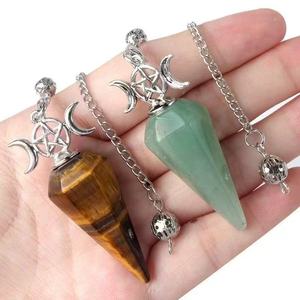 Meditazione ipnotica pendolo di quarzo rosa pendolo esagonale Chakra collana di ametista pietra naturale pendolo di cristallo curativo - Product Image 5