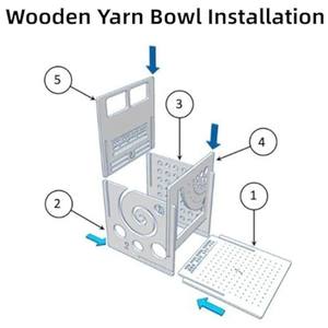 ऑल-इन-वन मल्टीफंक्शनल लकड़ी के यार्न का कटोरा क्रोकेट बुनाई ब्लॉकिंग बोर्ड क्रोकेट गेज रूलर सुई स्टॉपर होल्डर बुनाई उपकरण - Product Image 6