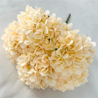 Bunga Hydrangea Sutra Berkualitas Tinggi, Ukuran Besar, 5 Tangkai, Warna Putih Biru, untuk Dekorasi Meja Pernikahan dan Hotel