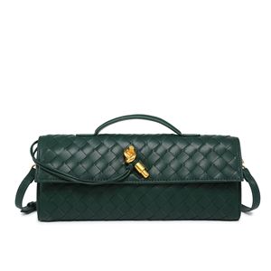 Bolsos de mano para mujer, <span class=keywords><strong>bolso</strong></span> de hombro tejido a la moda para <span class=keywords><strong>fiesta</strong></span> nocturna, <span class=keywords><strong>bolso</strong></span> de mano con asa, correa cruzada, piedra de cuero PU - Product Image 4