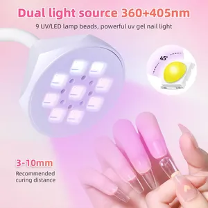 DianaBeauty Rechargeable Nail Lamp 360. Adjustable Desktop UV Lamp for Nails 9 LED Manicure Lamp for Curing Gels and Nail Polish - Product Image 5