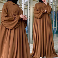 Nouvelle Abaya Personnalisable de Haute Qualité à Faible QMC, Vêtement Islamique Nida à Boutons, Manches Longues et Ourlet Large, Robe Longue Maxi pour Femmes Musulmanes