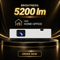 Projecteur LCD Home Cinéma Inask CU520D, économique, compact, nouveau design, 5200 lumens, compatible 3D, portable, 4K, garantie 1 an