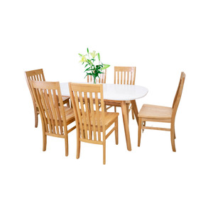 Ariannne โต๊ะรับประทานอาหารไม้เนื้อแข็งที่ทันสมัยของแบรนด์ ariannne พร้อมประกอบเป็นรูปวงรี6-Seater บ้านเฟอร์นิเจอร์บริการ OEM ODM เวียดนาม - Product Image 1