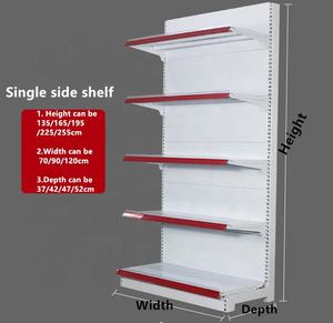 מדפי תצוגה כבדים מפלדה לחנות מכולת/סופרמרקט, מדפים אחוריים חזקים בעלי צד אחד בלבד - Product Image 2