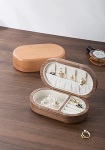 Recycled Material Simple Oval Magnetic Flip Lid Jewelry Box Multi-Grid Jewelry Organizer Luxury <b>Storage</b> Case Necklaces <b>Rings</b> - Product Image 3