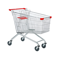 Chariot de courses en fil style européen personnalisé, accessoire de supermarché, pratique, 100 L