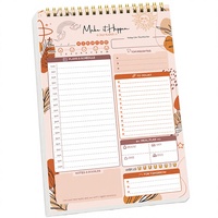 Carnet de notes personnalisable B5 en PVC à spirale avec suivi de l'auto-discipline et section de notes autocollantes pour le bureau et l'école