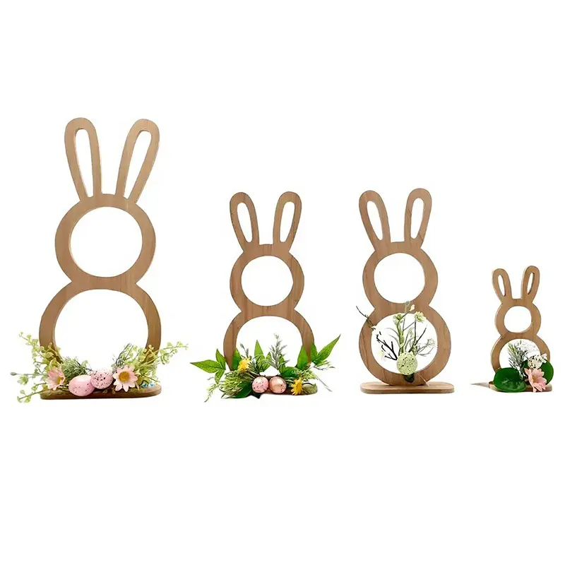 Printemps Ferme Décor En Bois Lapin De Pâques Table Top Lapin Porte Suspendue Porte D'entrée Ornements