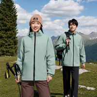 Veste de randonnée à capuche coupe-vent et thermique, grande taille, avec coutures scellées, imperméable et durable, en softshell, pour le trekking et le camping en extérieur