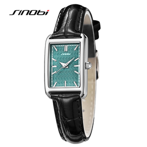 Montre à quartz élégante pour femme, aspect brillant, résistante à l'eau, bracelet en cuir véritable - Product Image 2