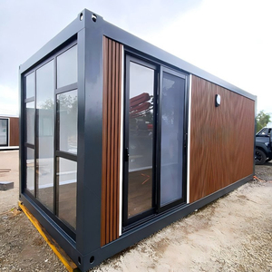 Tienda Móvil Prefabricada de 10 pies/20 pies, Casa Contenedor Contemporánea con Puerta Corredera, Tamaño Personalizado para Bar, Cafetería, Tienda de Conveniencia - Product Image 1