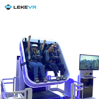 LEKE VR Park Silla de movimiento de realidad virtual 2 asientos 360 Rotación 9D VR Montaña rusa Máquina de simulador de cine
