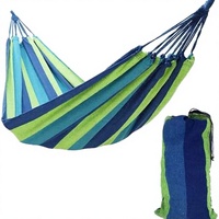 Hamac en toile rayé portable avec sac de transport, plage, voyage, randonnée, aventure en plein air, camping, hamac en toile