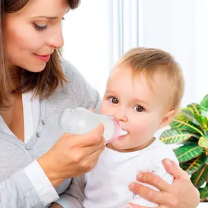 enfant बच्चे को खिलाने की बोतल Suppliers-सिलिकॉन प्रशिक्षण चावल चम्मच शिशु अनाज फीडर बोतल बच्चे फैलाएंगे बच्चा दूध की बोतल