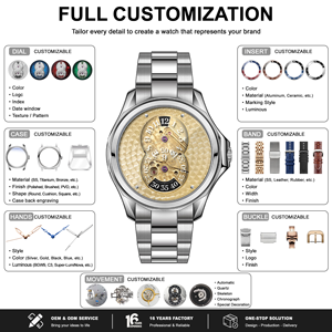 Fabricante <span class=keywords><strong>de</strong></span> Relojes <span class=keywords><strong>de</strong></span> Marca Privada, Logotipo OEM Personalizado, Relojes Mecánicos Automáticos Miyota con <span class=keywords><strong>Horas</strong></span> Saltantes, Esfera Esmaltada, Correa <span class=keywords><strong>de</strong></span> Nailon - Product Image 3