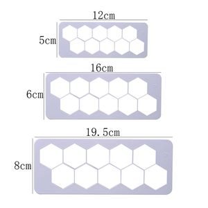 Lixsun kek Cupcake dekorasyon araçları kare altıgen Mermaid kek balık pulu fondan çerez Embosser kesiciler - Product Image 4