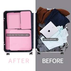 4pcs Expandable Luggage <b>Suitcase</b> Organizer Travel Accessories Packing Cubes Light Weight Compression Bags - Product Image 5