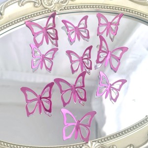 Décoration de gâteau d'anniversaire en acrylique coloré avec miroir gravé 3D en forme de papillon, doré, pour fête d'anniversaire - Product Image 4