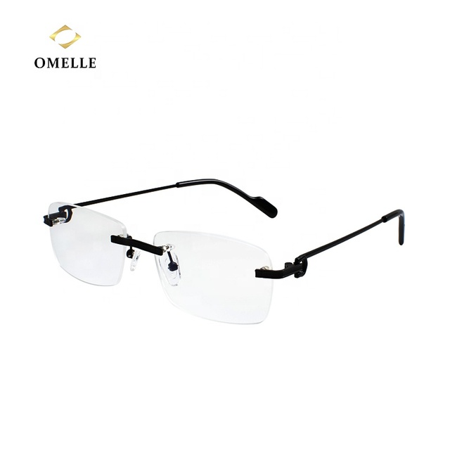 Hot Selling Rimless Glasses Anti Blue Light Myopic Reading Optical Frame Eyeglasses