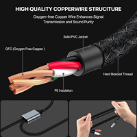 Kabel Stereo YIVO Type-C ke 2RCA dengan Chip DAC Hi-Res, Kabel Aux Berlapis Tembaga Bebas Oksigen untuk Ponsel PC ke Amplifier TV