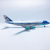 Modèle d'avion en résine Boeing B747 Air Force One à l'échelle 1/150, 47 cm, avec LED et trains d'atterrissage, objet de collection
