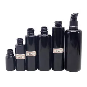 高品质黑色紫外线深紫色玻璃化妆品油瓶用于身体乳液发油VJ-064C