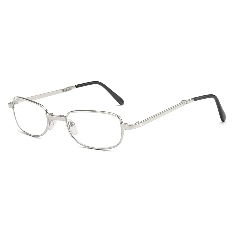 Offre Spéciale nouveau design pliable cadre en métal lunettes de lecture avec étui pour le vieil homme femme