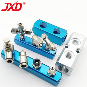 Aluminium-Multi-Port-Luft verteiler | 1 Eingang bis 4/6/8/10/12/14/16/18/20 Ausgänge Verfügbar Zylinder rohr anschluss Luft zubehör - Product Image 1