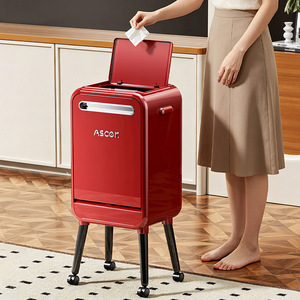 Ascor Trash Can Rectangular 4kg With Wheels For Kitchen And Living Room - Product Image 2