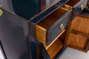 Peint à la main pivoine Phoenix laiton vieilli matériel buffet bois massif Vintage chinois Antique prospérité richesse signification - Product Image 4